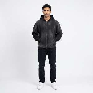 Sweat-shirts à capuche zippés en coton 100% vintage, double couche, délavés à l'acide, délavés au soleil, usés, de qualité supérieure, personnalisés, de luxe, streetwear d'hiver - Product Image 1