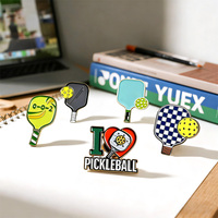 Épingles personnalisées pour raquettes de pickleball, badges en émail doux, emblèmes métalliques mignons pour clubs et tournois, cadeaux souvenirs sportifs