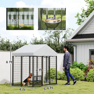 Ampia Cuccia per Cani da Esterno con Tetto Resistente all'Acqua e ai Raggi UV, Innovativa Stazione di Alimentazione Integrata - In Vendita - Product Image 5