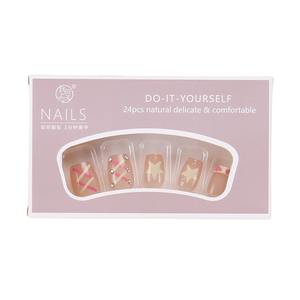 Xiaohongshu, superventas, Linda estrella, acabado francés, puntas de uñas portátiles, blanqueamiento suave, uñas postizas desmontables - Product Image 5