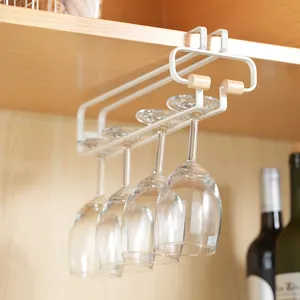 Organizador de cozinha prateleira copo inferior do armário, vinho tinto, copo, suporte sem perfuração metal vinho, vidro, organizador