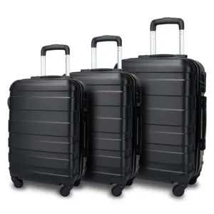 Manufacture Premium Logo Printing ABS Business Rolling Duffle Metal Frame Unisex Style Trolly Luggage Set