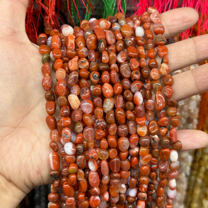 Matériaux bruts pour la fabrication de bijoux : Perles en pierre d'obsidienne <span class=keywords><strong>acajou</strong></span> de forme libre 6*8mm, brin de 38cm - Product Image 2