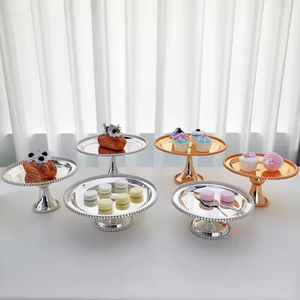 Groothandel Luxe Goedkope Prijs Bruiloftsfeest Banket Decoratie Hoge Voet Metalen Ronde Zilveren Snack <span class=keywords><strong>Dessert</strong></span> <span class=keywords><strong>Display</strong></span> Rek Cake Stand - Product Image 4
