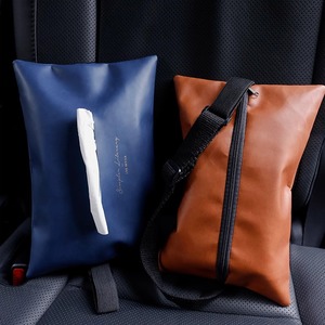 Leather Car Tissue Bag Hanging Cover For Pull Out Tissues Automotive Use - Product Image 3