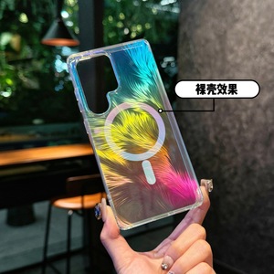 Hot bán đẹp nam châm mạnh mẽ IMD Gradient từ đầy màu sắc lông trường hợp điện thoại cho Samsung S25 - Product Image 5