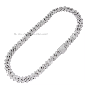 13MM Box Buckle Rhombus <b>Cuban</b> Necklace, Full Zirconium Men's <b>Cuban</b> Bracelet Tanjing Fashion Lijing Necklace - Product Image 4