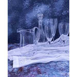 6-Person Crystal <b>Beverage</b> <b>Serving</b> <b>Set</b> with Jug and Bottle - Product Image 5