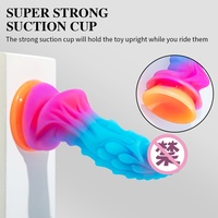 Juguete Sexual para Adultos, Tapón Anal, Masturbador, Silicona Líquida, Pene con Forma, Colorido, Luminoso, Expansor, Pene Falso