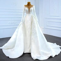 Robe de Mariée Sirène Jancember RSM67215 de Luxe à Paillettes et Manches Longues