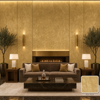 Panneau mural WPC effet feuille d'or 900x2800mm, 9mm, grand format, revêtement mural pour hôtel, salle de banquet, club, boutique