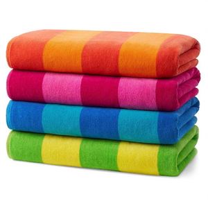 Serviette de plage rayée en coton 100% personnalisée, sans sable, pour voyage, yoga et bain, de haute qualité, vente en gros - Product Image 1