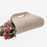 Sacs cadeaux en papier artistique personnalisés, sacs d'emballage pour bouquets avec poignée, sacs d'emballage pour fleurs, sacs d'emballage pour cadeaux de mariage