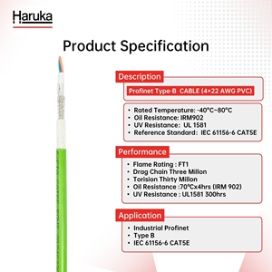 Cable de red Profinet ignífugo de alta flexibilidad industrial Cable de comunicación Ethernet Profinet de doble blindaje - Product Image 4