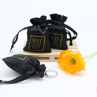 Sac de rangement en satin recyclable et réutilisable pour bijoux, anti-poussière, avec logo personnalisé, pochette à cordon, protection argent et or, tissu anti-ternissement