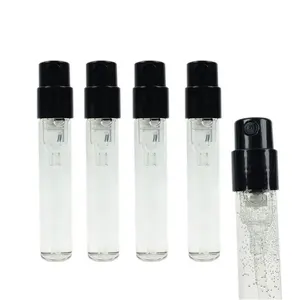 易于安装小型可再充装 1.5毫升 2毫升 2.5毫升带黑色白色喷雾的玻璃瓶，用于香水测试仪样品瓶