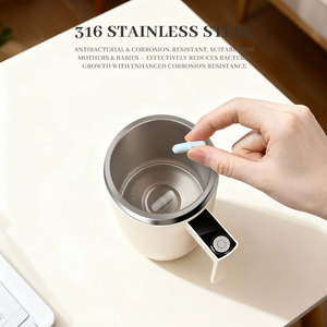 Mug intelligent en acier inoxydable avec couvercle, mug à café à agitation automatique, mug à café auto-agitant en acier inoxydable pour les voyages - Product Image 6