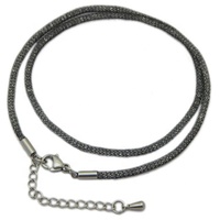 Luwu — collier en maille filigrane, en acier inoxydable, avec cristal scintillant, à l'intérieur de la pierre, pour le Design