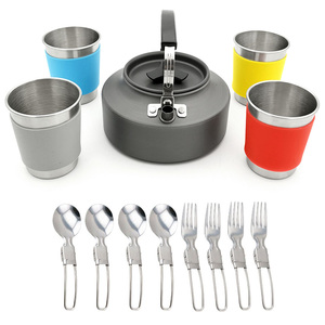 Baiyuheng Set da cucina per utensili da cucina fornello in titanio Set di pentole e pentole pentole da campeggio all'aperto - Product Image 5