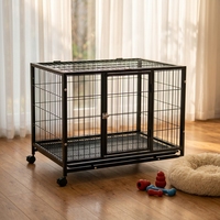 Cage pliable robuste pour chien, grande capacité, respirante, avec plateau en plastique solide thermolaqué, pour intérieur et extérieur - Vente en gros usine