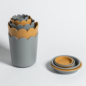 P400 공장 도매 수경 재배용 고급 원형 플라스틱 화분 및 트레이 식물용 두꺼운 화분 - Product Image 3