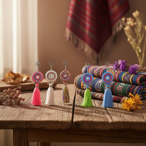 Portachiavi in Stile Etnico LLAVERO con Nappa Colorata, Ciondolo Decorativo, Accessorio - Product Image 2