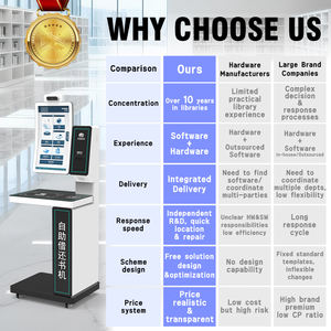Kiosque de bibliothèque en libre-service avec <span class=keywords><strong>scanner</strong></span> RFID pour un emprunt et un retour rapide des livres, fonctionnement en libre-service de la bibliothèque - Product Image 6