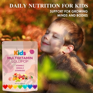 Çocuk Sağlığı ve Enerji Takviyesi İçin Çoklu Vitaminli Lolipop İçeren Toptan Özel Markalı Meyve Aromalı Vegan Formül - Product Image 3