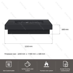 CRUISE Free Standing Outdoor Fireplace 600/750/1050mm <strong>Fire</strong> <strong>Pit</strong> for <strong>BBQ</strong> Wood/Gas/Electric/Alcohol Heating for Outdoor Cooking - Product Image 5