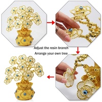 Mauvais yeux fleurs arbre turc yeux bleus amulette doré Table pièce maîtresse ornement pour la maison bureau décor Protection métal artisanat