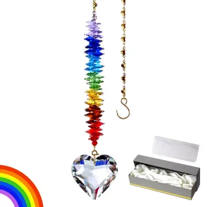 GOLDENHAITAI Crystal Suncatcher 45mm Heart Pendant For Home, Window, Garden, Hanging Ornament Rainbow Maker G310207