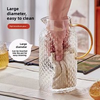 Verre à haute teneur en borosilicate grande capacité théière bouilloire à eau froide pichet à eau résistant à la chaleur pour usage domestique cadeaux en gros