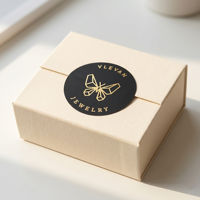 Étiquettes adhésives en vinyle doré, écologiques, durables, imperméables, avec logo personnalisé, impression de luxe, pour l'emballage des produits