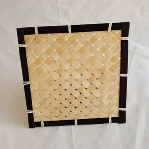 Tapete Negro estilo japonés vajilla Rectangular Vintage tejido grueso restaurante Bamb aislamiento térmico posavasos promocional - Product Image 4