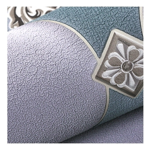 Papel de pared de gamuza de espuma 3D abstracto geométrico diseños de flores decorativas papel de pared de PVC insonorizado e ignífugo con muestra <span class=keywords><strong>gratis</strong></span> - Product Image 6