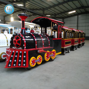 Atracciones comerciales para niños Paseos en tren eléctrico Paseos en tren negro y rojo platino para niños - Product Image 6