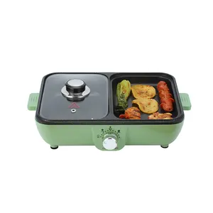 Tabletop BBQ Grill Removable Plate and Lid Electric smokeless Indoor with Non-Stick Cooking Surface