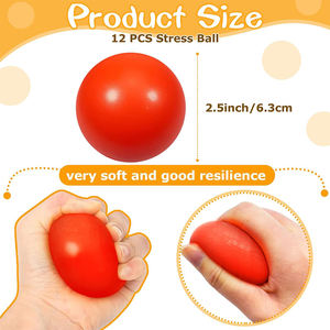 Balle anti-stress en mousse rouge Squeeze Balles anti-stress Exercice des mains Jouets de soulagement sensoriel spongieux pour l'anxiété - Product Image 5