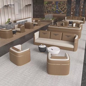 Office <b>Sofa</b> <b>Set</b> PU Leather Modular Design For Commercial Venues Meeting And Reception Areas - Product Image 5