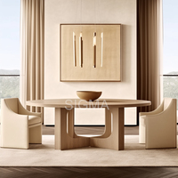 Table à manger au design italien moderne Grand rectangle en bois massif de chêne pour hôtel Style royal