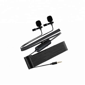 Qualité professionnelle Double Tête Collier 3.5mm <span class=keywords><strong>jack</strong></span> mini <span class=keywords><strong>micro</strong></span> <span class=keywords><strong>cravate</strong></span> - Product Image 1