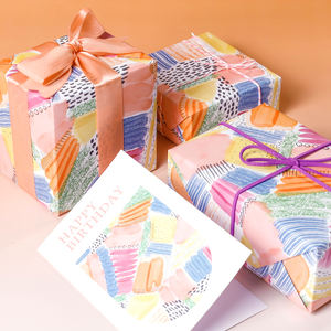 Wholesale High Quality <b>Birthday</b> Tissue Rolls Brush Stroke Packaging <b>Wrapping</b> <b>Paper</b> Roll Uperior Craftsmanship - Product Image 5