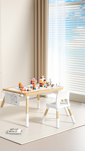 Table de jeu multifonctionnelle en bois massif pour enfants - Design moderne, table d'activités en bois pour l'école - Product Image 6