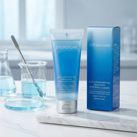 Micro-mousse nettoyante fermentée à la Tremella, enrichie en peptides de cuivre bleu, mousse oxygénante pour le visage, texture soyeuse, mousse clarifiante pour la peau