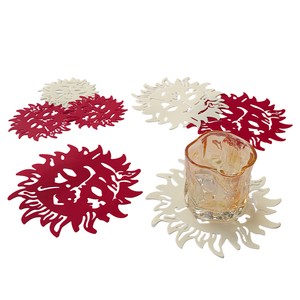 Washable Reusable Non-slip Hollow Silicone Coaster Heat Insulation Silicone <b>Cup</b> <b>Mat</b> for Cocktail Glass Tabletop Drink Decoration - Product Image 2