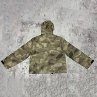 Veste de chasse à capuche en ripstop camouflage personnalisée Squirorkop pour hommes, veste d'extérieur légère coupe-vent à fermeture éclair avec doublure
