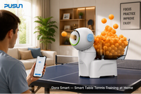 Robot de tennis de table intelligent Dora Smart |   Contrôle par application |   260 balles à alimentation automatique |   Machine d'entraînement au ping-pong portable pour la maison et l'école