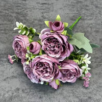 Fleur artificielle en soie de haute qualité en gros, Ranunculus à 3 têtes, fleur décorative pour la maison, les mariages et les fêtes