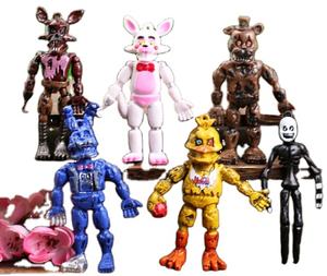 HY Nouveauté Ensemble de 6 figurines d'action de la 6ème génération <span class=keywords><strong>Five</strong></span> <span class=keywords><strong>Nights</strong></span> <span class=keywords><strong>at</strong></span> Freddy's FNAF Jouets Cadeau Poupées de collection Décoration de fête - Product Image 1