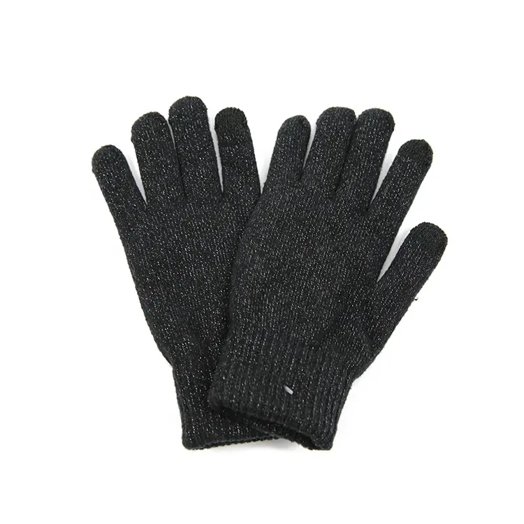 womens long hand warm wool winter knitted gloves